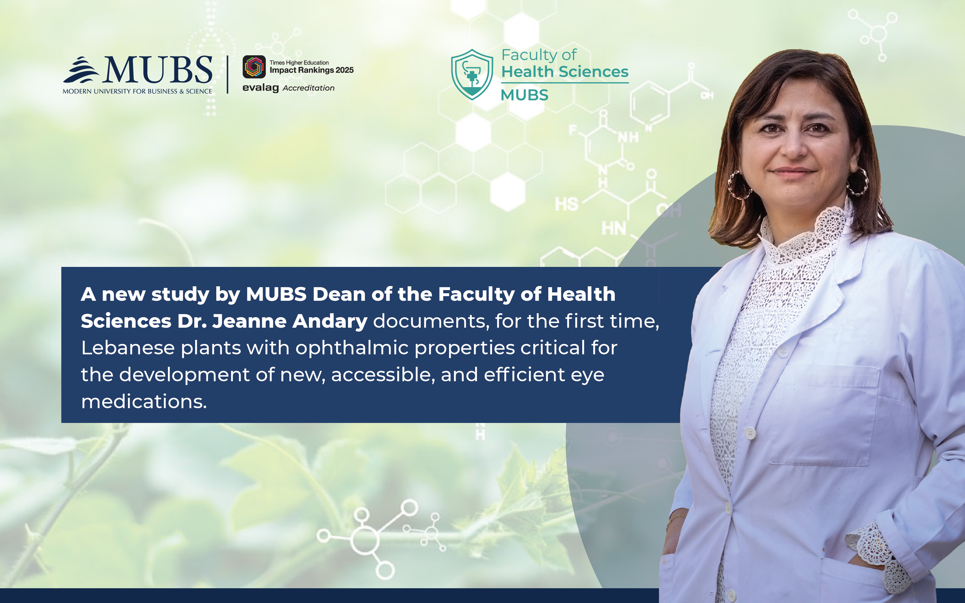 FHS Dean Publishes First Documentation of Lebanese Medicinal Plants with Ophthalmic Properties