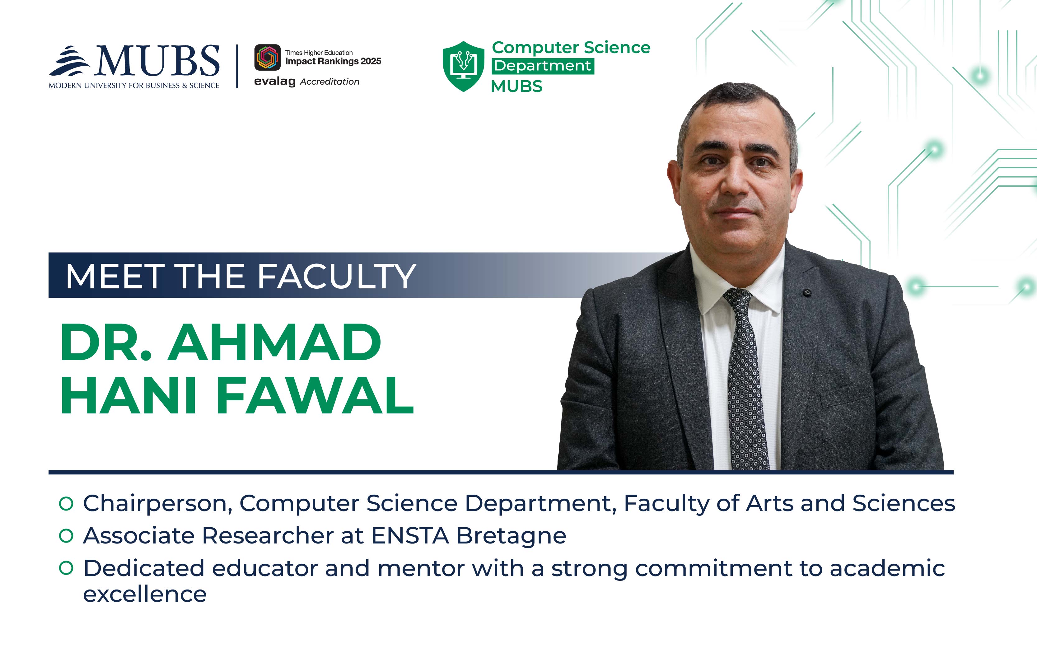 Faculty Highlight: Dr. Ahmad El Fawal, Chairperson of the Computer Science Department